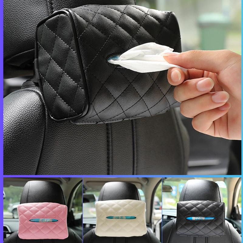 PU Leather Tissue Box Napkin Holder Auto Paper Cover Organizer Towel Holder for Bathroom Car Room Car-styling