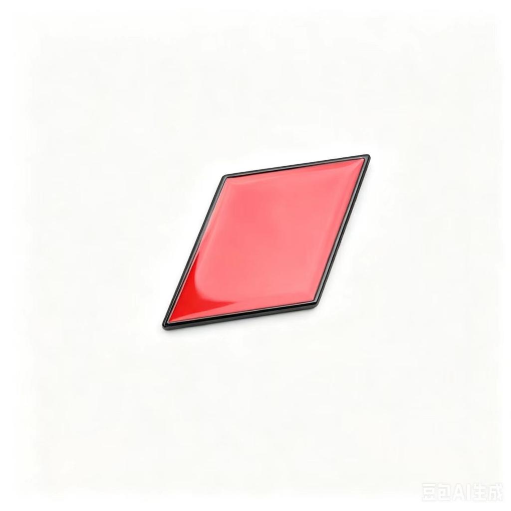 water-resistant and abrasion-resistant 3D metal emblem for purpose diamond-shaped red faceplate mside windows and rear doors of the vehicle