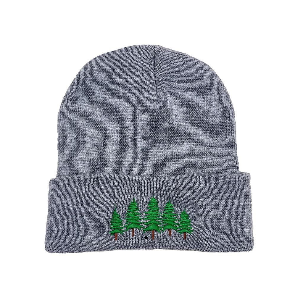Autumn And Winter Warm Pine Tree Embroidery Pullover Hat Embroidery Knitted Hat Pullover Hat Hip Hop Wool Hat