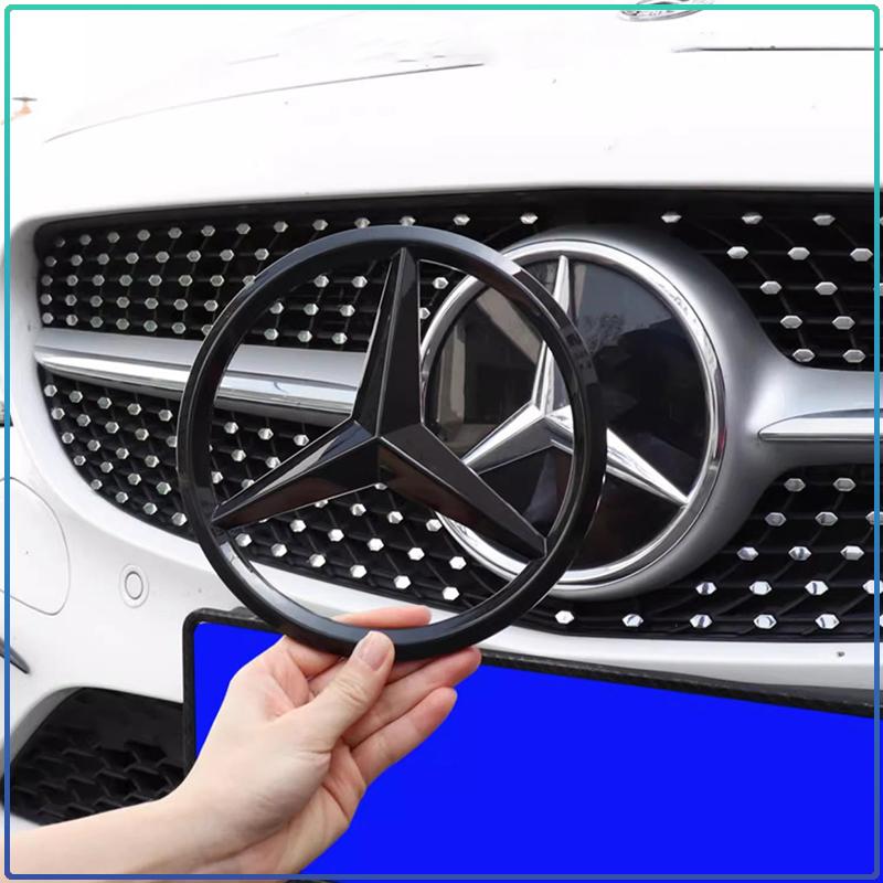 188/210mm Car Front Grille Badge Decal Cover Emblem Stickers Auto Accessories For Mercedes Benz A180 A200 W205 E63 AMG 2014 2015 W166 W246 W242 W176