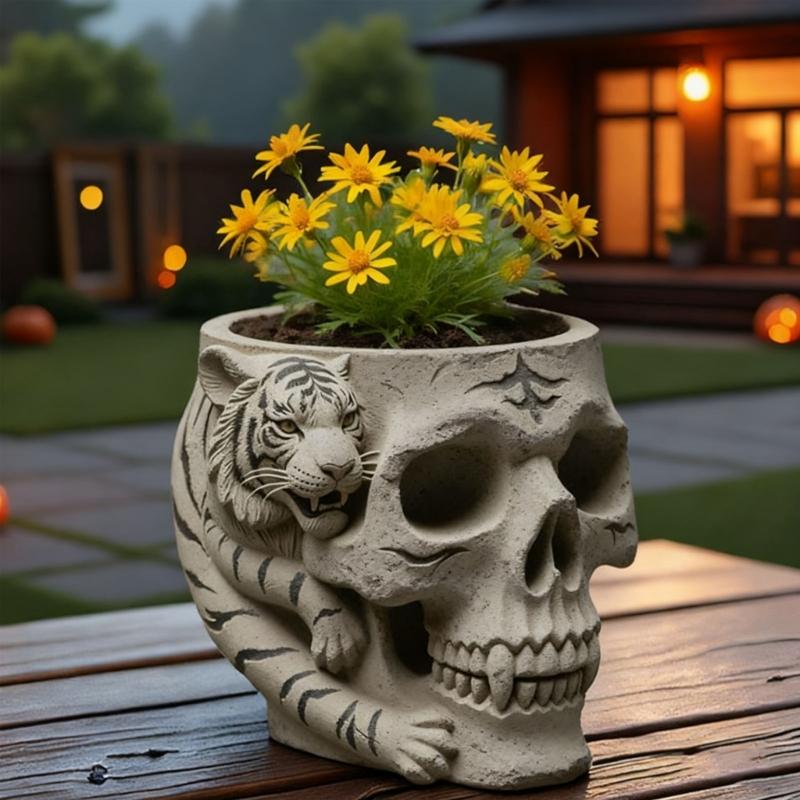Multifunctional Skull Silicone Mold for Resin Jewelry Concrete Crafts Succulent Planter Home Decors Gift Making Project
