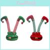 Festive Holiday Elf Legs Decor With Adorable Red And White Stripes For Christmas