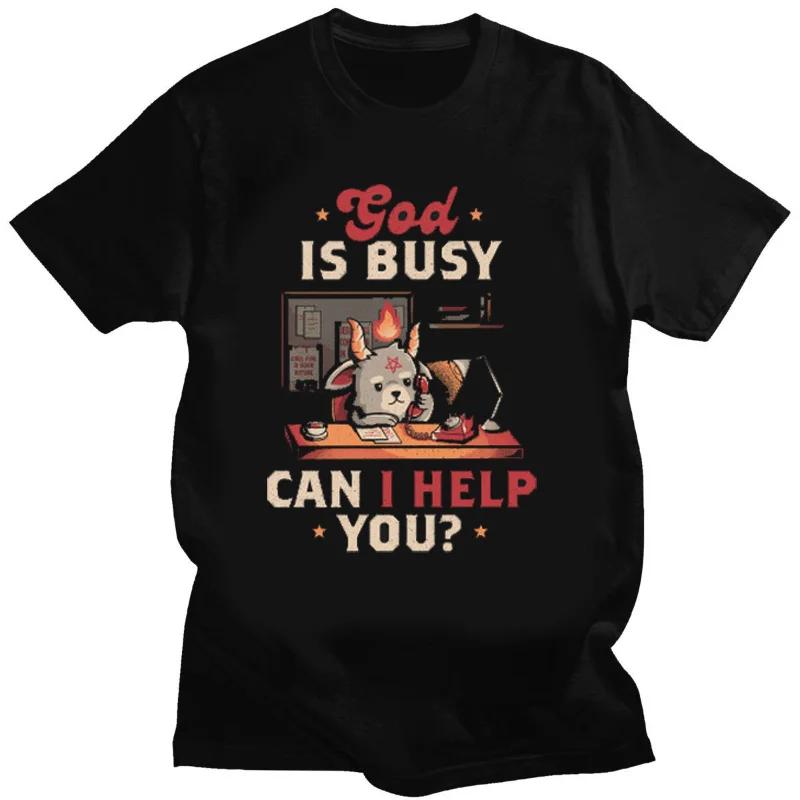 Men Short Sleeve T Shirt Cool Baphomet TShirt Kawaii Satan Demon Ghost Occult Goat Graphic Shirts Kawaii Clothing Anime Shirt