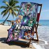 Custom Name Personalized Saint Seiya Print Beach Towel, for Trip Camping Beach Party Home Decor, Birthday Gift for Family & Friends
