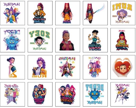New 20pcs/set Cartoon Kpop Demon Hunters Rumi Kang Temporary Tattoo Sticker Rumi Tattoo Sticker Demonizing For Party Gifts