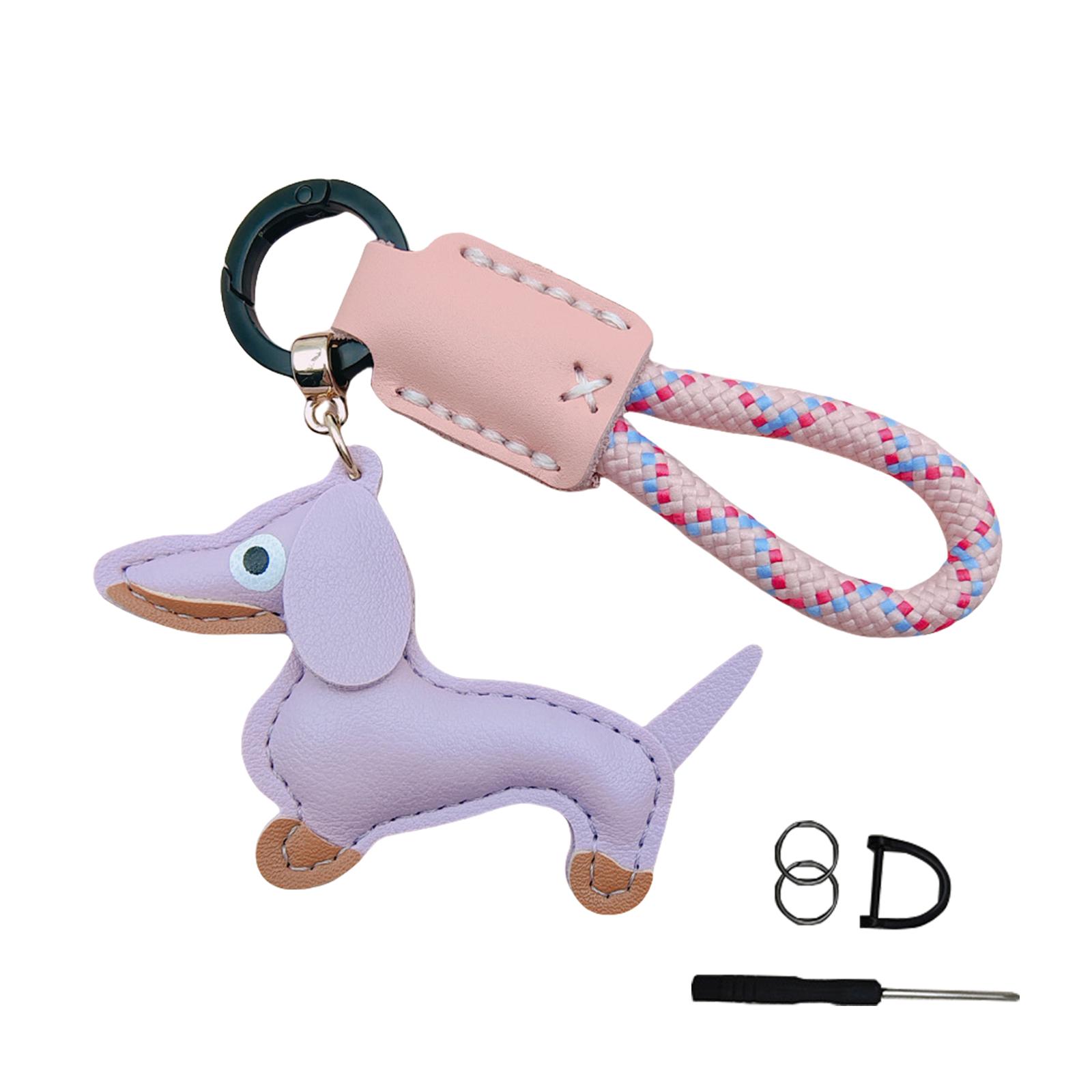 

Милый кожаный брелок в виде таксы, игривый брелок в виде собаки-сосиски, изящный брелок-подвеска для украшения сумки и ключей 19