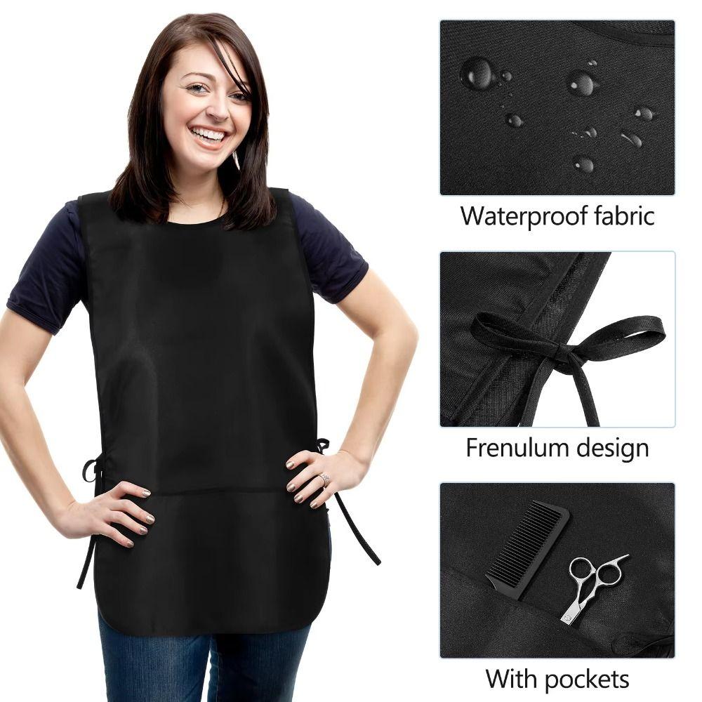 Wytrzymały fartuch fryzjerski i kosmetyczny z głębokimi kieszeniami, wodoodporny, plamoodporny, do malowania artystycznego