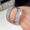 Fashion Cubic Zircon Small Hoop Earrings  Sterling SIlver Minimal Round Circle Hoops Earrings for Women Man Party