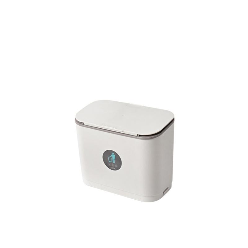 Wall Mounted Hanging Trash Bin with Sliding Lid Anti-odor Organization Box Accessory for Indoor Outdoor Traveling