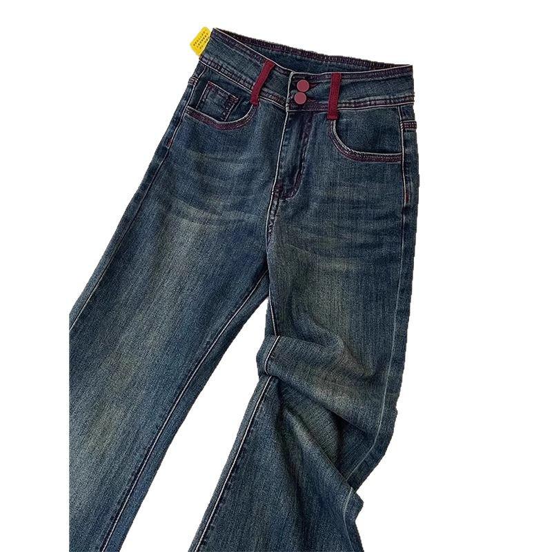 Women's 2025 High Waist Stretch Flare Jeans: Slim Fit, Straight Leg, Pear-Shaped, Slimming, Spring/Autumn.