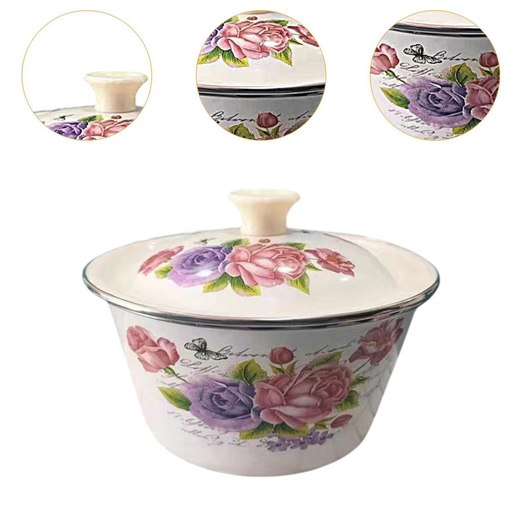 Vintage Enamel Mixing Bowl Enamelware Thickened Making Basin