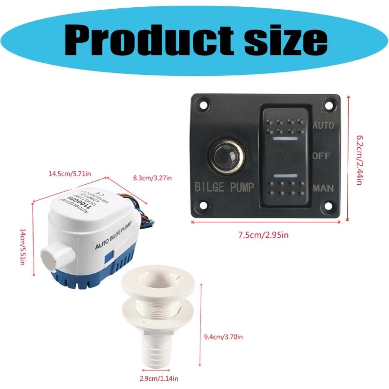 Bilge Pump Drain Kit Marine Bilge Pump Automatic Operation 1100GPH 750GPH For Sailboats Fishing Vessels