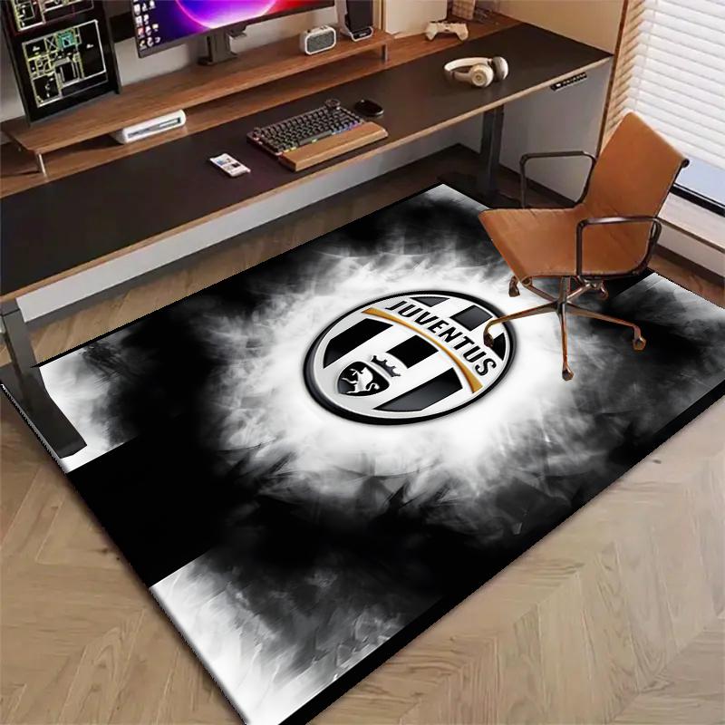 Juventus Football Polyester Carpet, Soft Indoor Mat for Office Chair, Living Room, Computer Desk - Decorative Home Office Rug Design