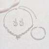 Beliebte Kristall Schlüsselbeinkette Halskette Armband Voll Diamant Armband Ohrringe Halskette Set Frauen