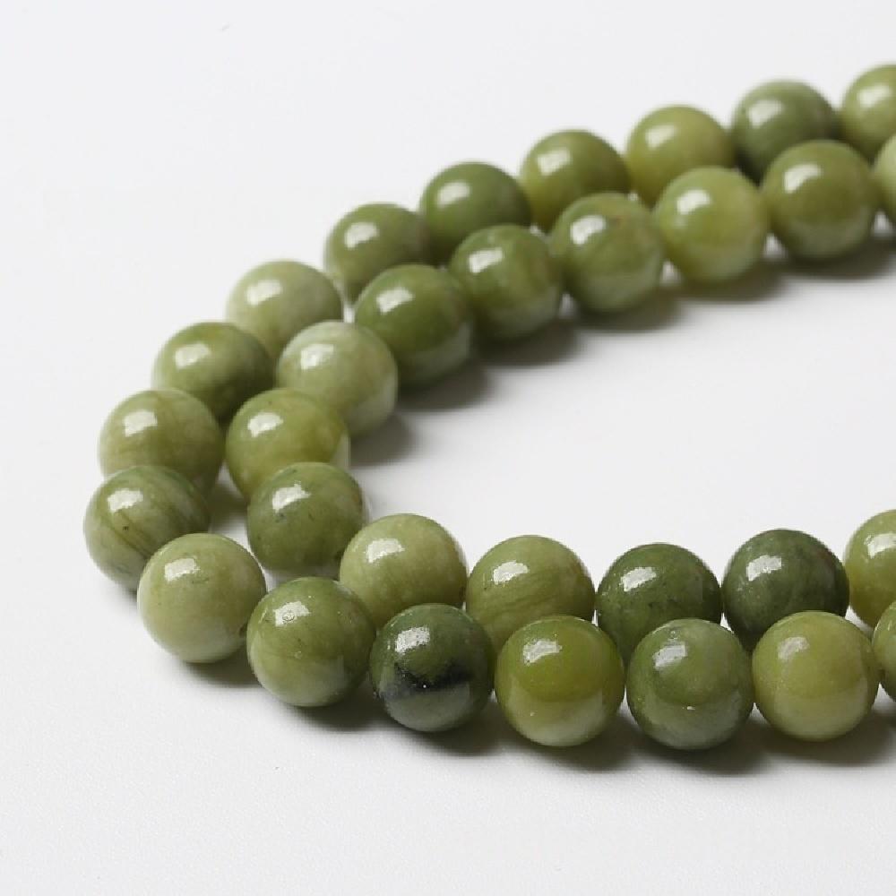 Green Southern Jasper Stone Natural Round Beads 15"Strand Smooth Loose Spacer Beads 4/6/8/10/12mm for Jewelry Making DIY Bracelets Accessories