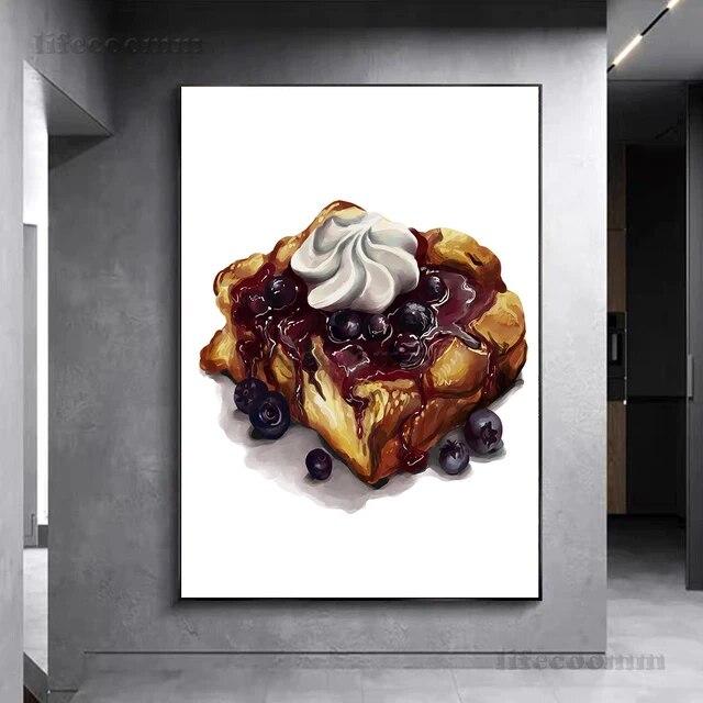 Sunn frokost Kunstplakat Dekorasjon Mat Foto Kunst Veggmaleri For Restaurant Kjøkken Dekor Plakat og trykk Ingen ramme