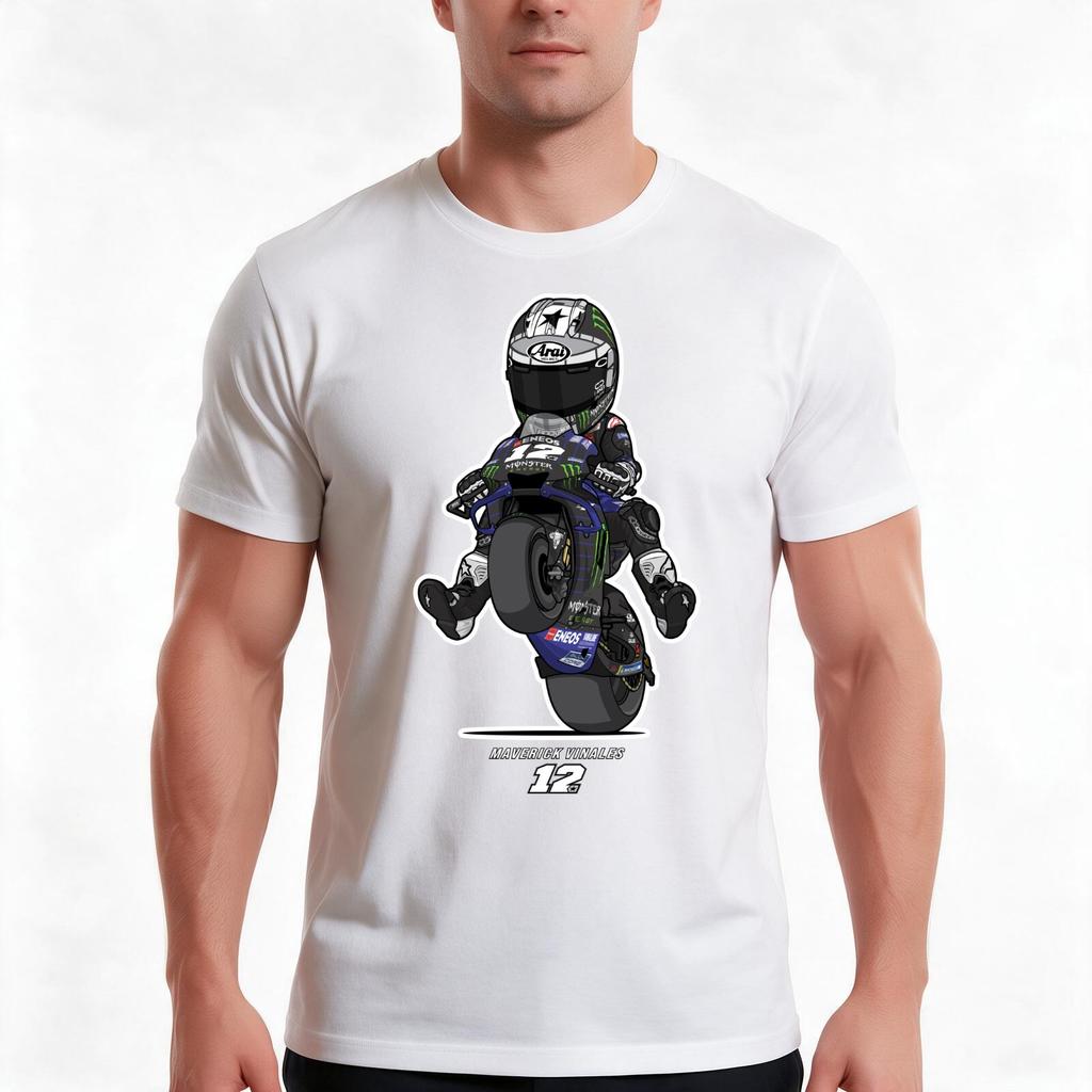 Maverick Vinales V 1 Tshirt Summer Casual Cotton Tee Oversized Streetwear Tops Vintage Graphic Print Unisex Unisex Unisex