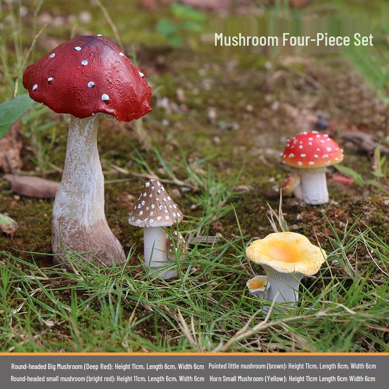 Outdoor Garden Ornaments: Simulated Mushroom Bonsai Decorations for Courtyard Landscaping