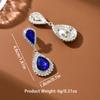 French full diamond super sparkling earrings with a light luxury and high-end feel, elegant water droplet shaped ear accessories