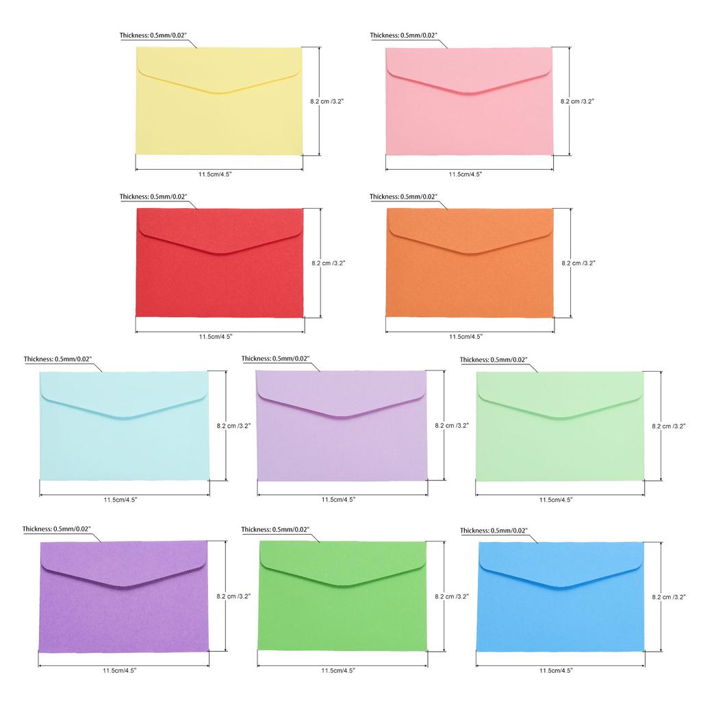 100Pcs 11.5x8.2cm Colorful DIY Multifunction Envelope Blank Mini Paper Envelopes Wedding Party Invitation Greeting Cards Gift