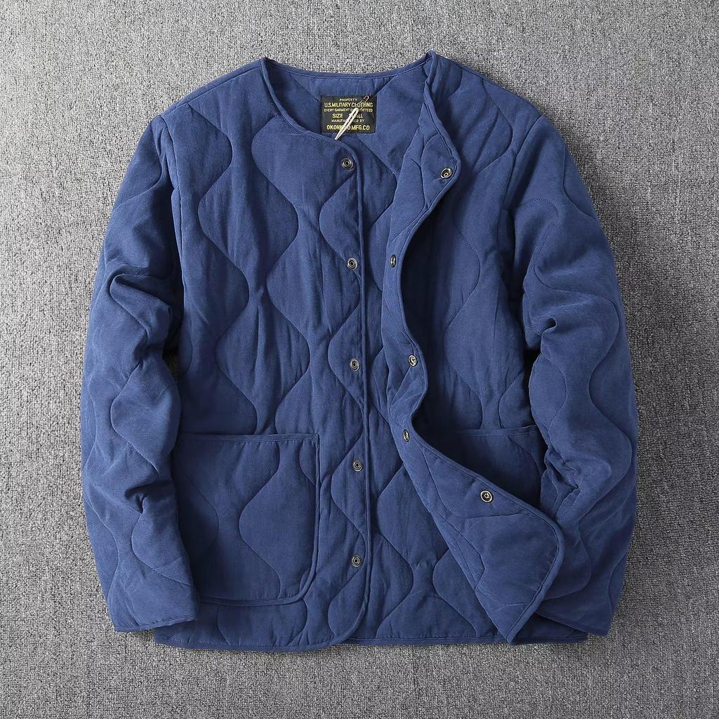 2024 Retro Quilted Thick Cotton Coat for Men - Trendy, Warm, All-Match Autumn/Winter Jacket