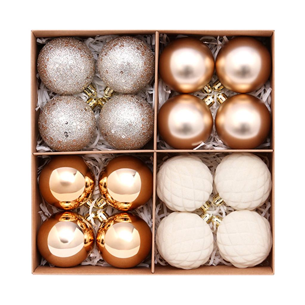 16-Pack Christmas Ball Ornament Set with Gift Box, Electroplated Painted Hanging Tree Decorations