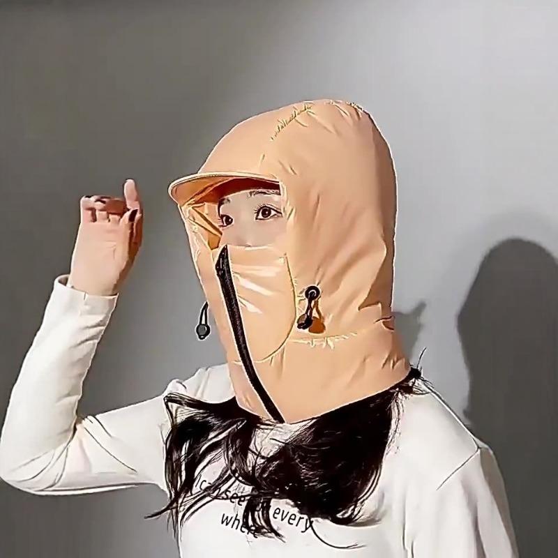 Winter thermal hat female cycling electric vehicle face protection ear protection scarf integrated thickened outdoor cold protection artifact