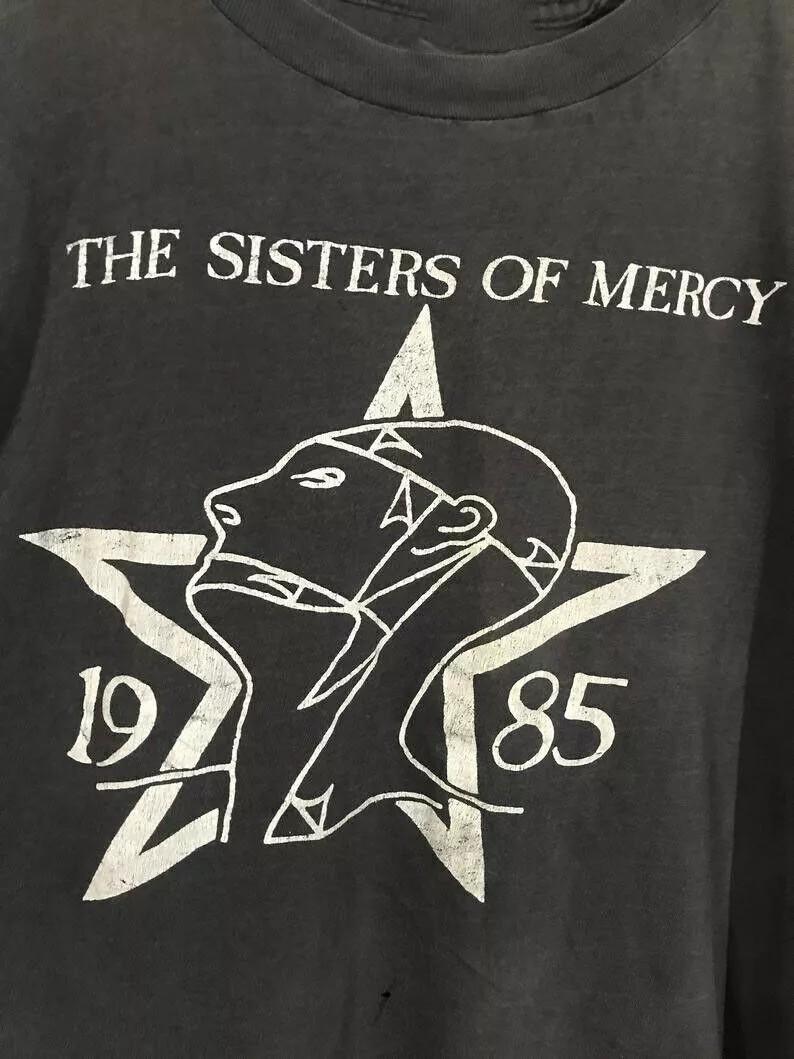 Vintage 1985 The Sisters of Mercy Black Unisex Cotton T-Shirt AN47342 S