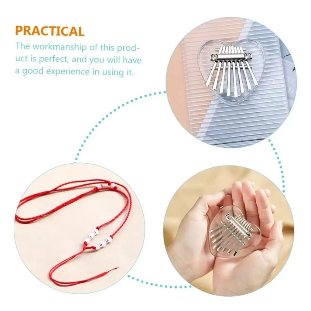8-Tone Acrylic Mini Kalimba, Portable Clear Sound Finger Thumb Piano Ideal Music Gift for Kids Adults Beginners