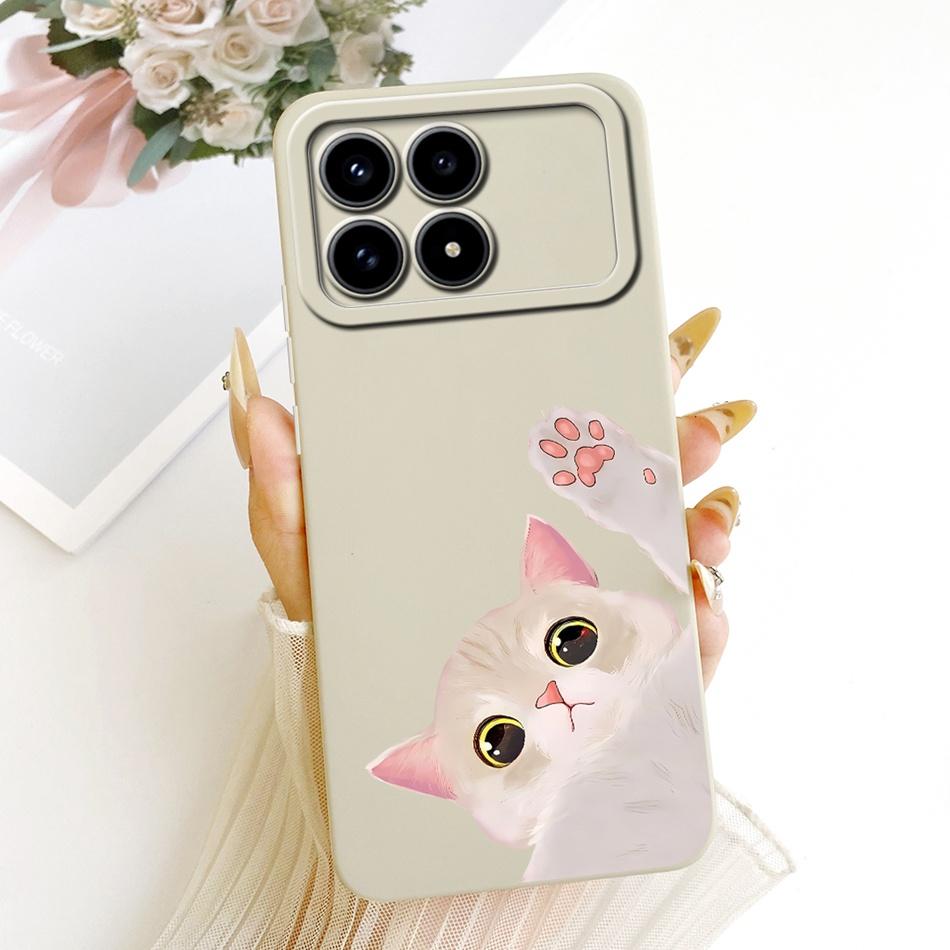 Für Xiaomi Redmi K90 Niedliche Katze Blume Cartoon Handyhülle Für Redmi K 90 K90 Pro Max 5G Stoßfeste Weiche Silikonhüllen Stoßfänger