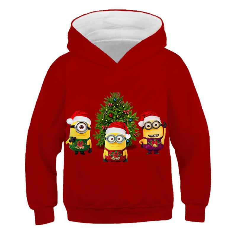 Kawaii Hoodies Christmas 3D Print Santa Snowmen Sweatshirts Boys Girls Hooded Pullovers Kids Fashion Oversized Hoodie Tracksuits