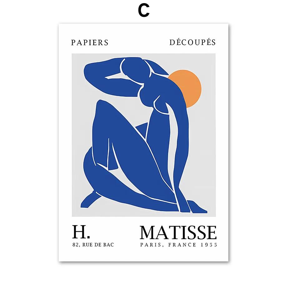 Blue Henri Matisse Picasso Woman Nude Botanical PostersCanvas Painting And Prints Wall Art  For Living Room Decorative Pictures