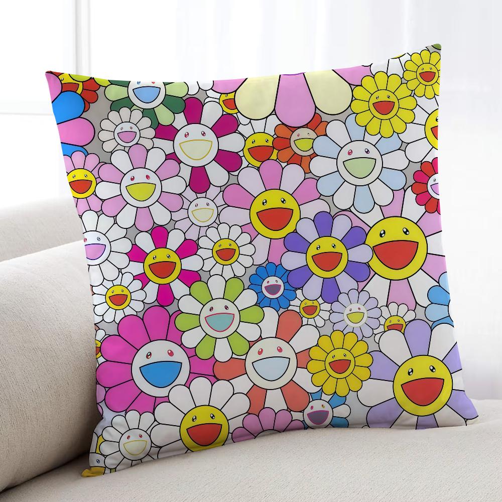 

TTakashiES MMurakamiES Art cushion cover Home Bedding Sofa living Room pillowcase Simple Soft Skin Cushion Cover Party Gift 30x30cm