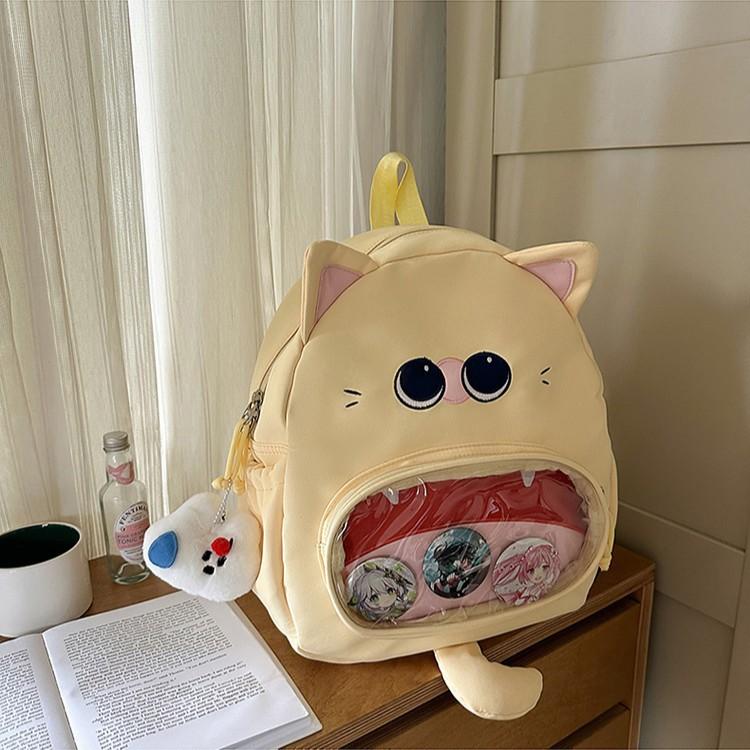 Schoolbag cute ins style, cartoon Siamese cat schoolbag female travel versatile student leisure backpack commuter work backpack