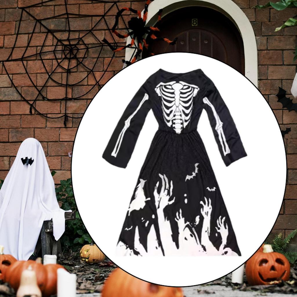 Halloween Skeleton Costume Dress Clothing for Photo Props Party