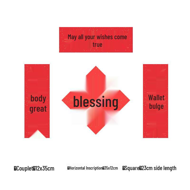 2026 Year of the Horse Mini Spring Festival Couplets - Creative New Year Red Fu Character Photo Props Decoration