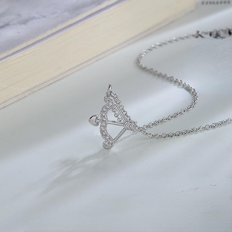 Stylish Trendy Style Jewelry Bow And Arrow Pendant Necklaces Latest Design One Layer Chain Pendant Necklace For Girl Fine AccessoriesTrendy Pendant