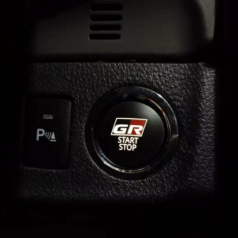 1pc Engine START STOP Button Car Accessories Key Decor for GR GAZOO RACING RAV4 Mirai Camry Corolla Crown Levin Reiz