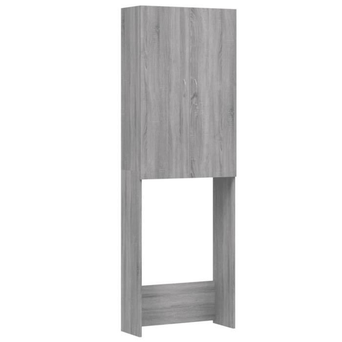 VidaXL Meuble pour machine à laver Sonoma gris 64x25,5x190 cm 813192