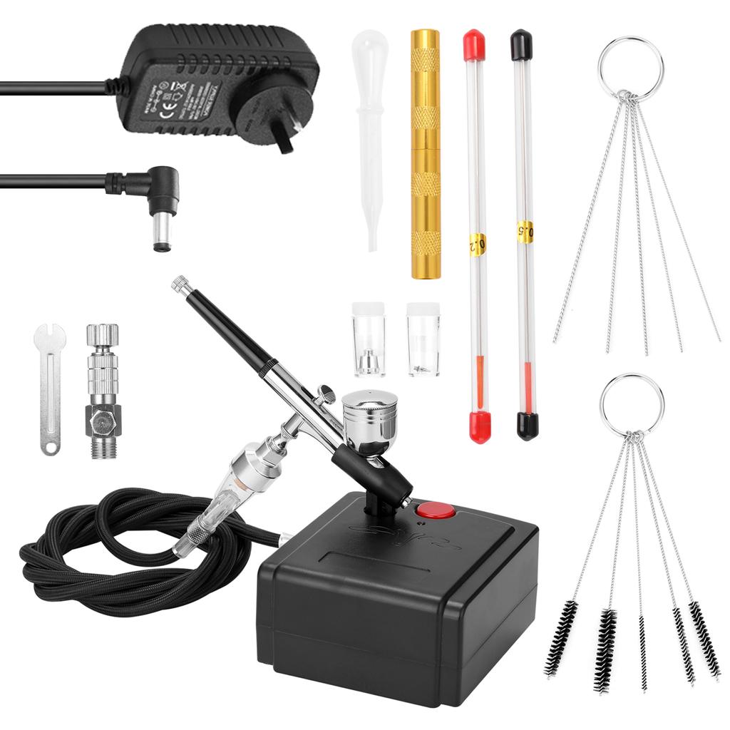 Professionelles Airbrush-Set für Modellbau, Kunstmalerei mit Luftkompressor + Strom
