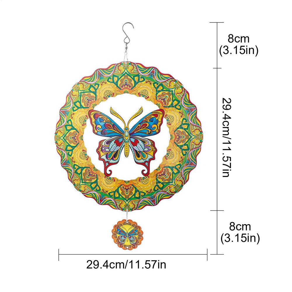 

Butterfly Wind Spinner Rustic Metal Art Garden Decor Hangable Wind Sculpture Spinners For Patio Porch Backyard Courtyard Balcony