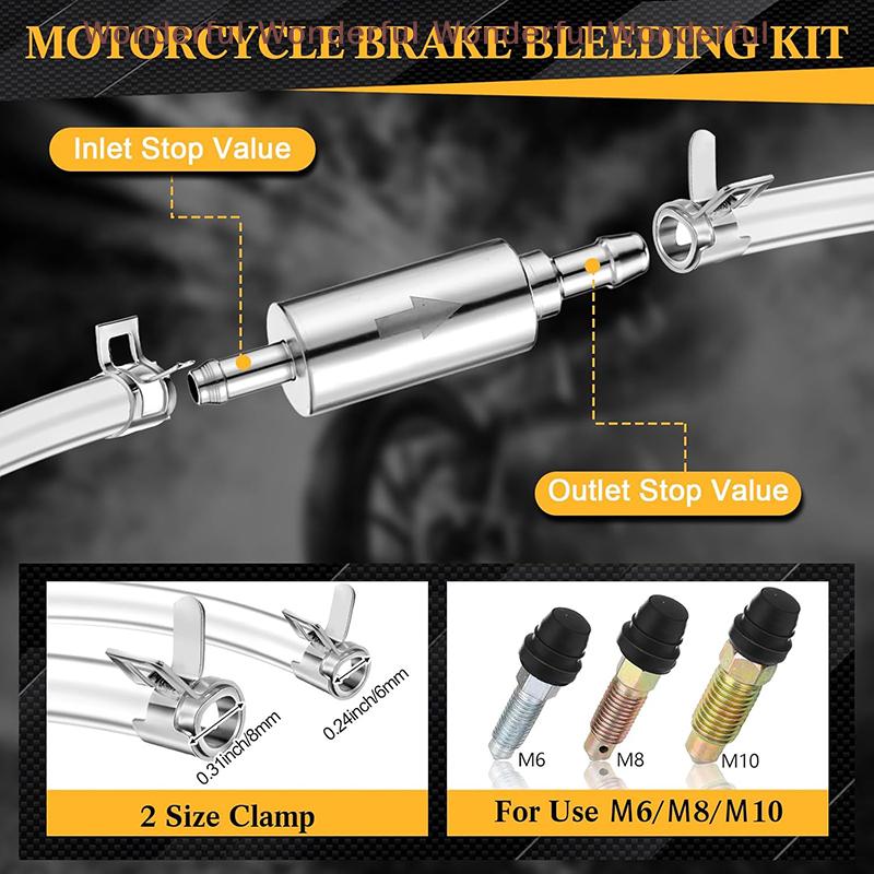 Kit di Spurgo Freno Idraulico per Moto Siringa da 100ML Tubo da 50cm Universale Per Moto Scooter