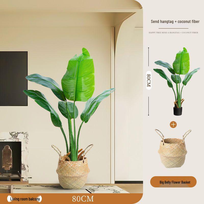 Large Faux Bird of Paradise Tree - Indoor Living Room Floor-Standing Luxury Green Plant Decor