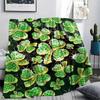 St.Patrick's Day Green Clover Print Flannel Blanket,High Quality Comfortable for All Seasons,Home Decor,Warmth and Comfort,Perfect for Christmas Gifts