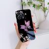 For iPhone 16 15 14 Samsung S23 A52 A33 A73 A53 Huawei Xiaomi Redmi OPPO Vivo Gradient Butterfly Floral Flower Full Lens Protect Hard Phone Case