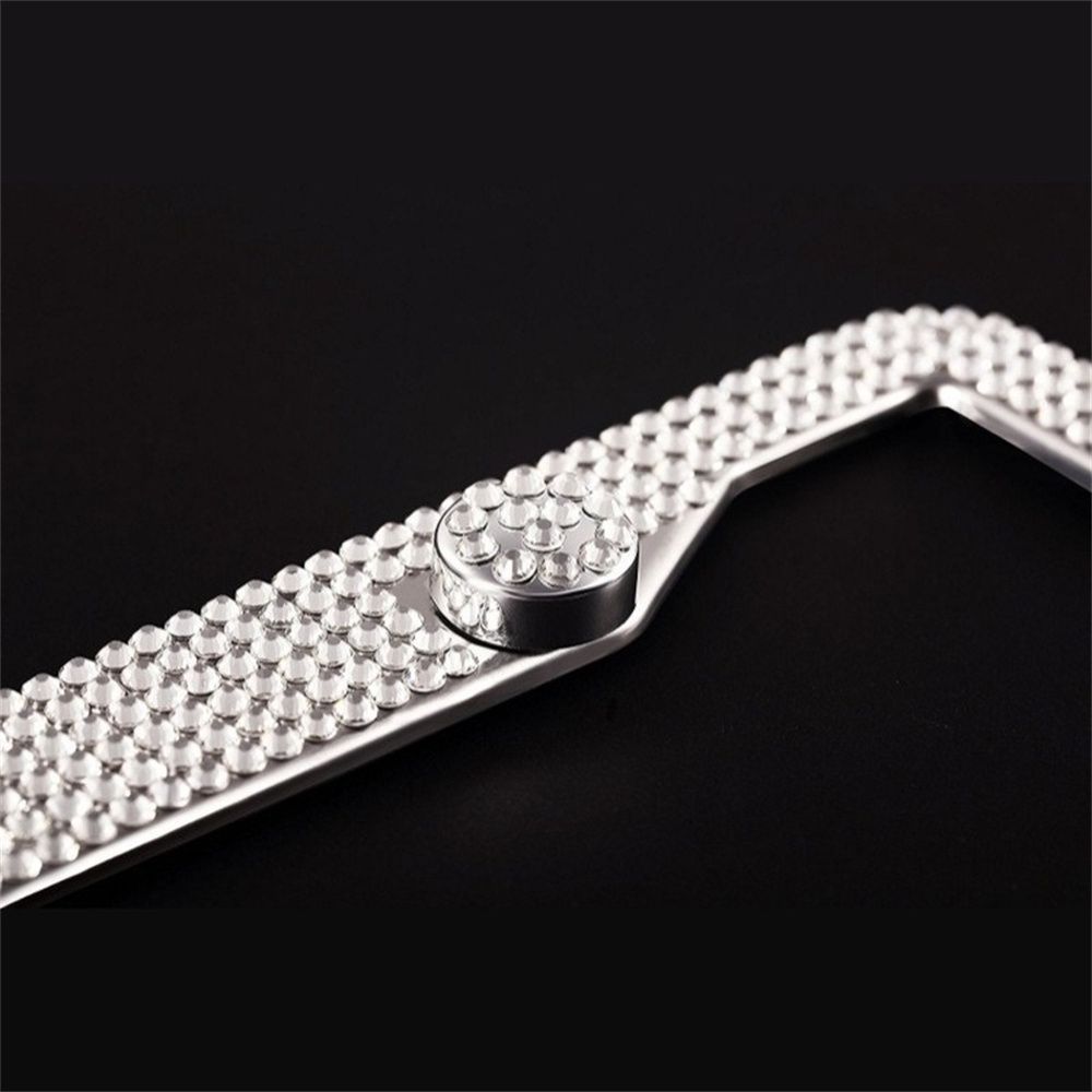 Crystal Stainless Steel Car Frame Plate Bling License Plate License Plate Frame For USA Truck