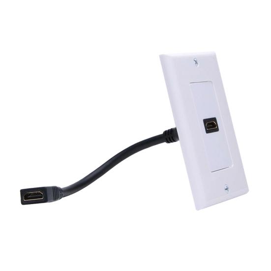 Single Female Port 4K HDMI-compatible Wall Mounted Plate Panel Cover Socket Outlet Extender