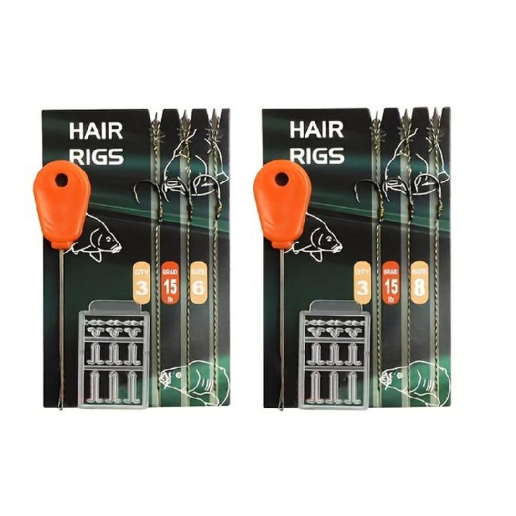 Fishing Equipment Include Hook Boilie Stop Line and Baiting Needle 2#/4#/6#/8# Pre-Tied Baits Rigs Fishing Hair Rig