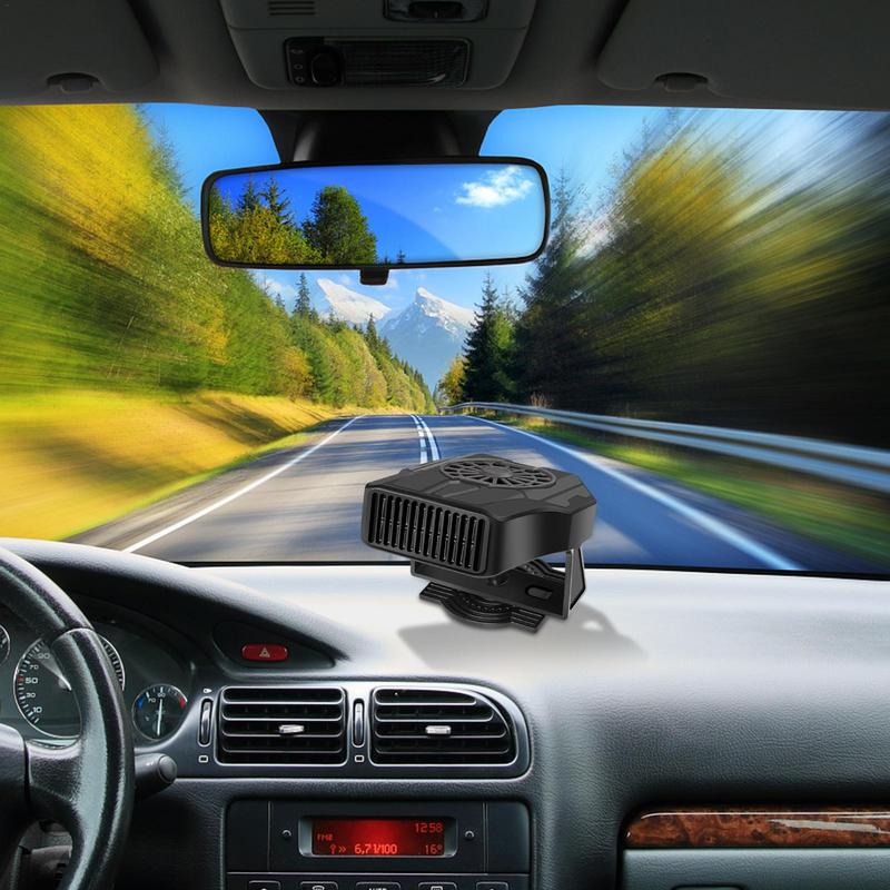 Auto Heater Fan 2 In1 Cooling Heating 12V/24V Portable Auto Windshield Heater Cars Defrosting Defogging Heating Cooling Rotating