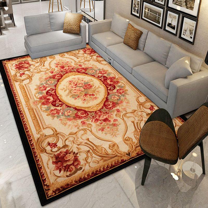 Retro European Style CARPET FOR LIVE ROOM Decoration Bedroom Washable Cloakroom Lounge Rug Non-slip Coffee Tables Mat Floor Mats